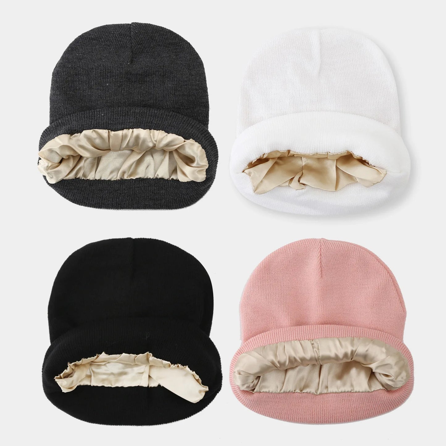 Mit Satin gefütterte Mütze - Gestrickt für den Winter