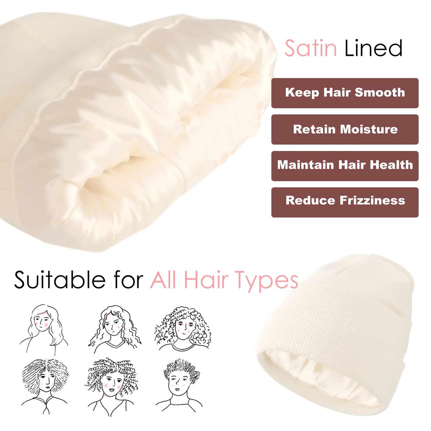 Mit Satin gefütterte Mütze - Gestrickt für den Winter