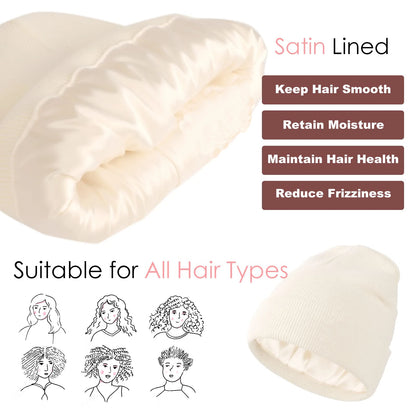 Mit Satin gefütterte Mütze - Gestrickt für den Winter